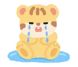 🦁 triste, pleurer, ours, mignon, larmes, dessin animé telegram sticker
