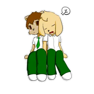 😴 Desenho animado, Dormindo, Animal, Estudante, Fofo, Personagem telegram sticker