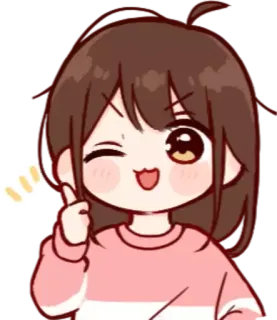 😉 สติกเกอร์, การ์ตูน, อนิเมะ, ผู้หญิง, น่ารัก, ขยิบตา, มีความสุข telegram sticker