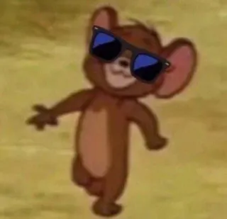 😎 Jerry Mouse Cartoon, Maus, Sonnenbrille, Lustig, Cool telegram sticker