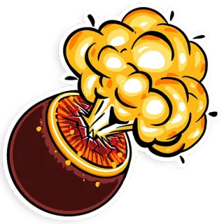 💥 Explosion, Bombe, Cartoon, Energie, Einschlag telegram sticker