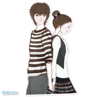 🎧 @afavoice para, kreskówka, miłość, związek, ludzie, romantyzm telegram sticker