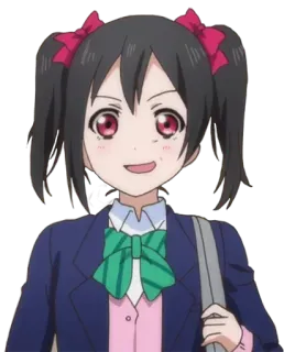 😦 Nico Yazawa Love Live! Anime, Uniforme escolar, Personaje, Japonés, Idol telegram sticker