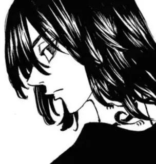 🪦 Mikey Tokyo Revengers Anime, Manga, Personaggio, Fanart, Bianco e nero telegram sticker