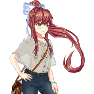 😊 Monika Doki Doki Literature Club! anime, video game, character, doki doki literature club, monika telegram sticker