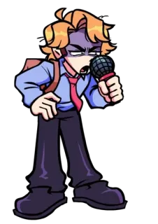 💨 Senpai Friday Night Funkin' Senpai, Friday Night Funkin', Videojuego, Enojado, Personaje telegram sticker
