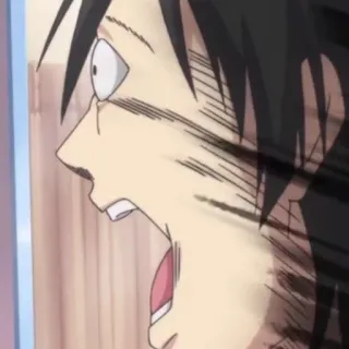 😨 anime, grito, choque, desenho animado, rosto, expressão telegram sticker