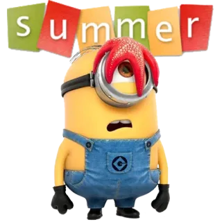 😊 Minion SUMMER Minion, Sommer, Cartoon, Süß, Animiert, Figur, Humor, Lustig telegram sticker