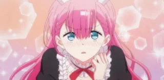 😓 Anime, Carino, Capelli rosa, Ragazza, Cartone animato telegram sticker