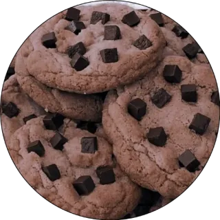 ☕️ cookies, chocolate chips, dessert, food, baked goods, sweet telegram sticker