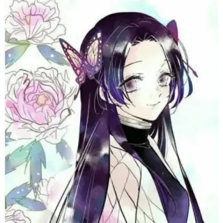 🙂 Shinobu Kocho Demon Slayer anime, demon slayer, shinobu kocho, butterfly, manga telegram sticker