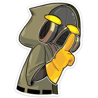🤫 Masque à gaz, Capuche, Gant, Attention, Hazmat, Protection telegram sticker