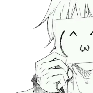 🎭 Anime, Glimlach, Cartoon, Sticker, Manga, Blij telegram sticker