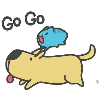🐕‍🦺 Go Go 狗, 猫, 卡通, 动物, 可爱, 走 telegram sticker
