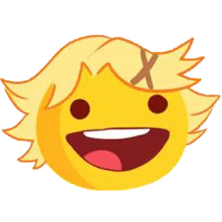 😀 Emoji, Pelo rubio, Sonrisa, Dibujo animado telegram sticker
