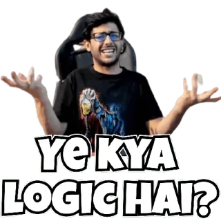 😀 Ye KYA LOGIC HAI? 印地语, 印度, 表情包, 搞笑, 问题 whatsapp sticker