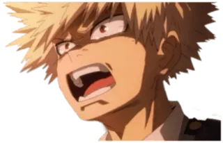 😭 Katsuki Bakugo My Hero Academia อนิเมะ, โกรธ, โชเน็น, ฮีโร่, โรงเรียน, ระเบิด telegram sticker