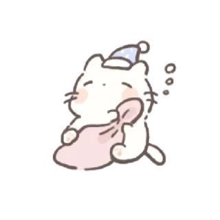 💌 猫, 睡觉, 困, 可爱, 卡通, 卡哇伊 telegram sticker