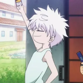 ⚡️ Killua Zoldyck Hunter x Hunter Аниме, Киллуа, Hunter x Hunter, Мультфильм, Парень, Белые волосы telegram sticker