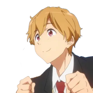 😆 anime, boy, character, student, happy, portrait whatsapp sticker