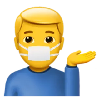 💁‍♂️ emoji, bermasker, covid-19, masker wajah, pria, orang whatsapp sticker