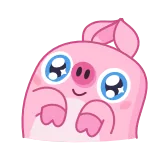🥺 ブタ, 可愛い, ピンク, 動物, 漫画 telegram sticker