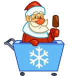 🍦 Santa Claus Sinterklas, Natal, liburan, musim dingin, kartun, kepingan salju, es krim whatsapp sticker