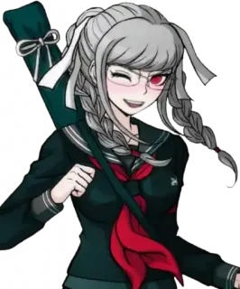 😉 Peko Pekoyama Danganronpa Anime, Jeu vidéo, Fille, Épée, Personnage, Danganronpa telegram sticker