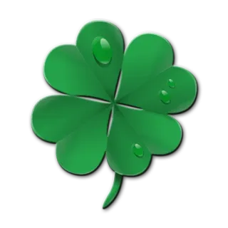 🍀 Трилистник, Клевер, Удача, Зеленый, Четырехлистный клевер, День Святого Патрика, Ирландский telegram sticker