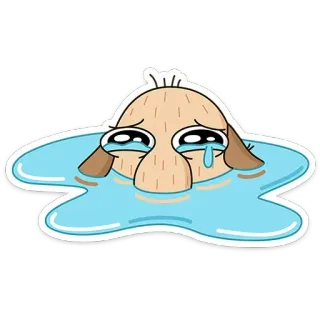 😭 płacz, smutny, kreskówka, naklejka, łzy, emocje whatsapp sticker