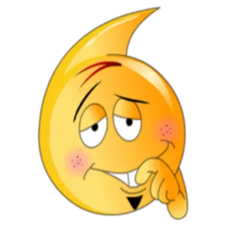 😞 эмодзи, ухмыляющееся лицо, кокетливый, мультфильм telegram sticker