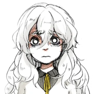🤍 anime, girl, white hair, cartoon telegram sticker