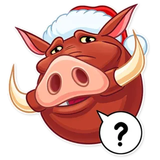 🤨 Pumbaa The Lion King ? Pumbaa, Lion King, cartoon, warhog, question, christmas hat, cute telegram sticker