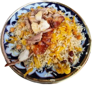 🍚 jedzenie, płow, ryż, mięso, ciecierzyca, danie telegram sticker