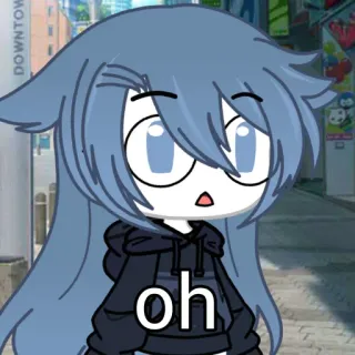 🫂 oh anime, cartoon, cute, character, sticker, gacha life telegram sticker