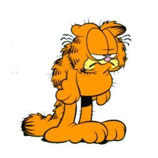 😣 Garfield cat, cartoon, orange, lazy, funny whatsapp sticker