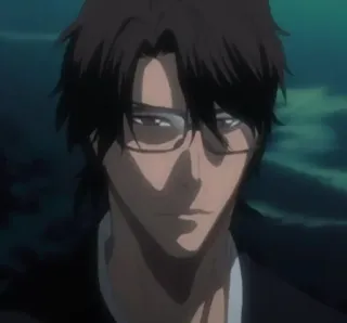 🙂 Sosuke Aizen Bleach anime, glasses, villain, confident, smug telegram sticker