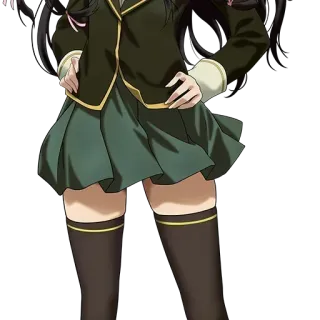 😞 Anime, Schoolmeisje, Uniform, Rok, Schattig, Illustratie telegram sticker