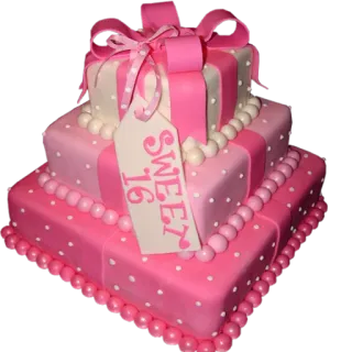 🎂 SWEET 16 sweet 16, cake, pink, birthday, celebration telegram sticker