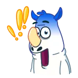 😨 cartone animato, rinoceronte, esclamazione, sorpresa, shock, animato whatsapp sticker