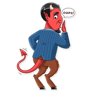 ☺️ OOPS! diabo, desenho animado, ops, erro, desculpa, engraçado, monstro telegram sticker
