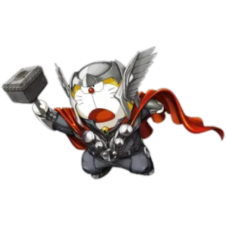 🔨 Doraemon Doraemon, Thor, Marvel, Crossover, Anime, Cartoon whatsapp sticker