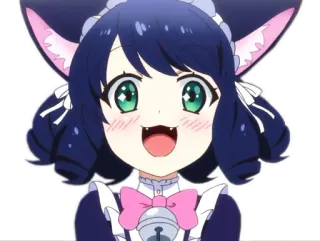 😺 Аниме, Девушка-кошка, Каваий, Горничная, Милый, Нэко telegram sticker