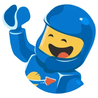 👋 astronot, luar angkasa, senyum, roket, kartun, stiker whatsapp sticker