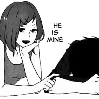 😤 HE IS MINE Аниме, Пара, Любовь, Романтика telegram sticker