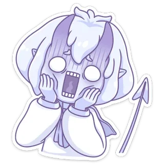 😨 Anime, Carino, Spaventato, Freccia, Fantasma, Shock whatsapp sticker
