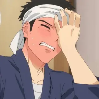 😳 Anime, Schweiß, Beklommenheit, Erschöpfung, Stress, Stirnband telegram sticker