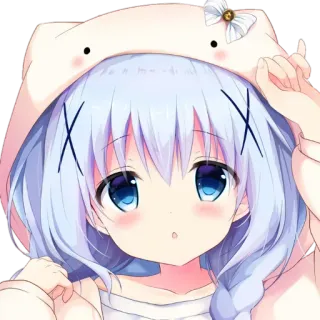 😶 Anime, Mignon, Fille, Kawaii, Autocollant, Dessin animé whatsapp sticker
