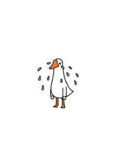 🌟 duck, crying, sad, cartoon, animal, tears telegram sticker