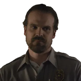 😐 Jim Hopper Stranger Things Jim Hopper, Stranger Things, police, character, 80s telegram sticker